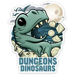 Crit Stones Dungeons and Dinosaurs Sticker