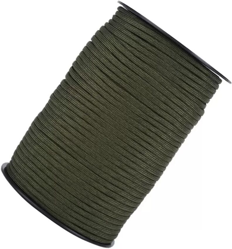 INF 100m Paracord-Rolle – 9-core Polyester 4mm, Outdoor Survival-Seil für Camping, Rettung und Zeltsicherungen Dunkelgrün