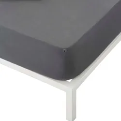 Bettlaken 135 Stretch-Jersey-Stoff extra weicher Baumwoll-Jersey-Stoff hergestellt in Spanien Elba Dunkelgrau/Gris Oscuro Naturals