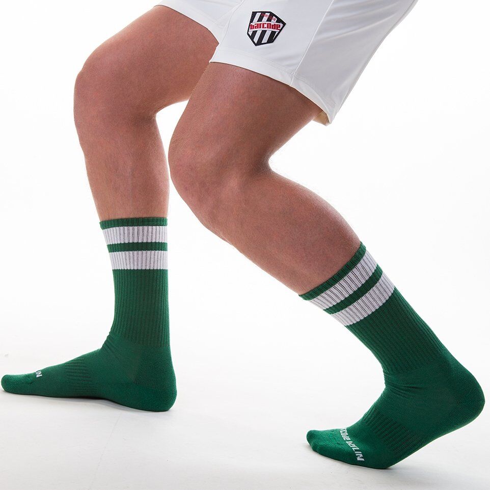 Barcode Berlin Chaussettes Gym Socks Vert-Blanc