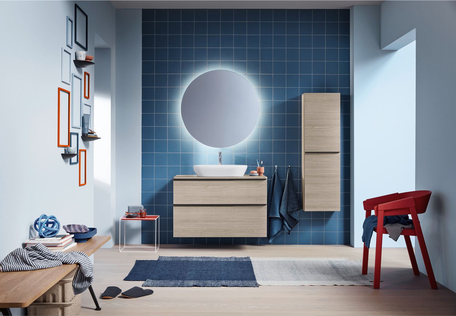 Duravit Licht &amp; Spiegel Badspiegel ""Better"" Ø 90 cm, mit LED-Indirektlicht"