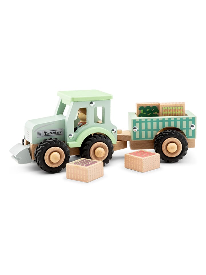 New Classic Toys Traktor mit Anhänger "Gemüse" - ab 18 Monaten - onesize