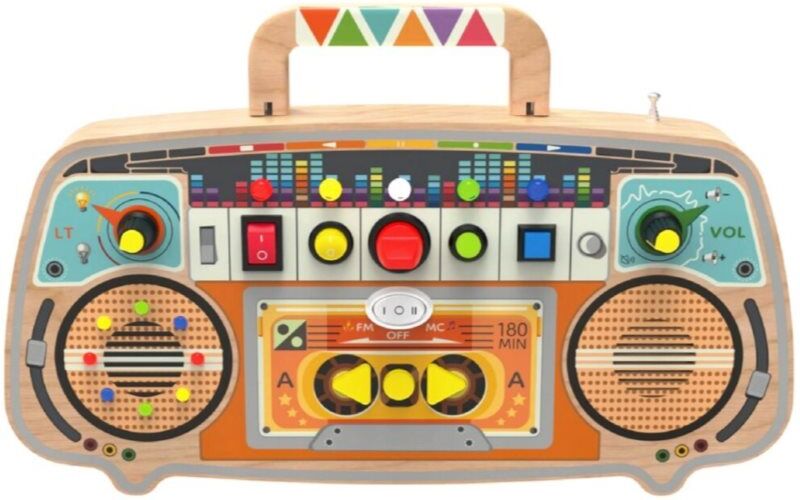 2Kids Toys Activity Board Wooden FM Radio jouet d’éveil 12m+ 1 pcs