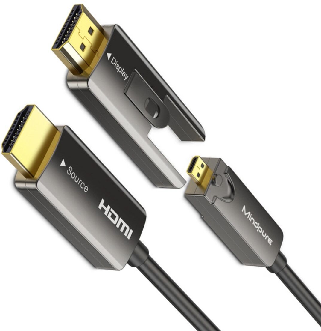 INF Câble optique HDMI 2.1 vers HDMI Micro 8K, 48Gbps, 60 hz, Dynamic HDR, 10/20 m 20 m