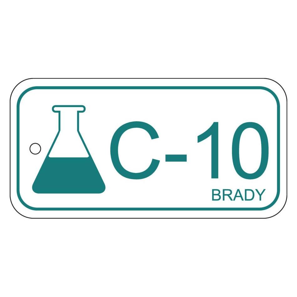 Brady B-7527, Polypropylen Schild, Energy Source Tag - Chemical/Chemikalien, 75 x 38mm, Türkis auf (ENERGY TAG-C-10-75X38MM-PP/25)