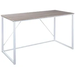 WellHome - Tisch „Elmo“ in weißer Farbe aus Buchenholz 120 x 60 x 74 cm