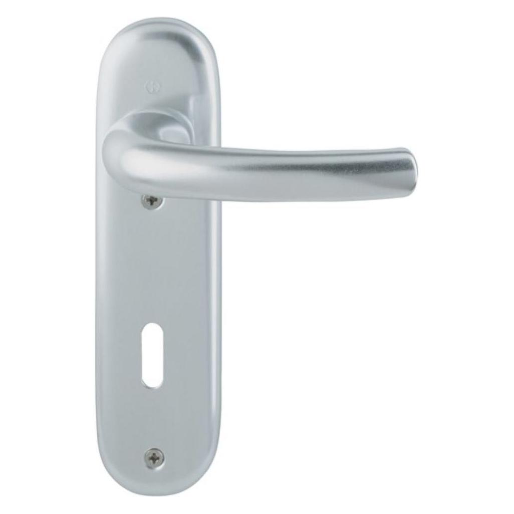 Hoppe Kurzschildgarnitur Tôkyô 1710/273KP Aluminium F1 OB abgerundet Drückergarnitur (Türschildgarnitur) (2805347)