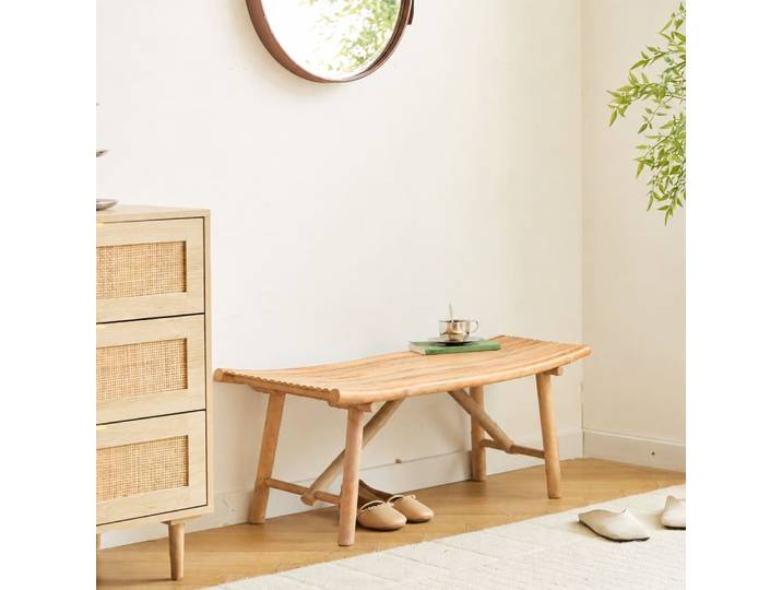 Banc en bois de bambou