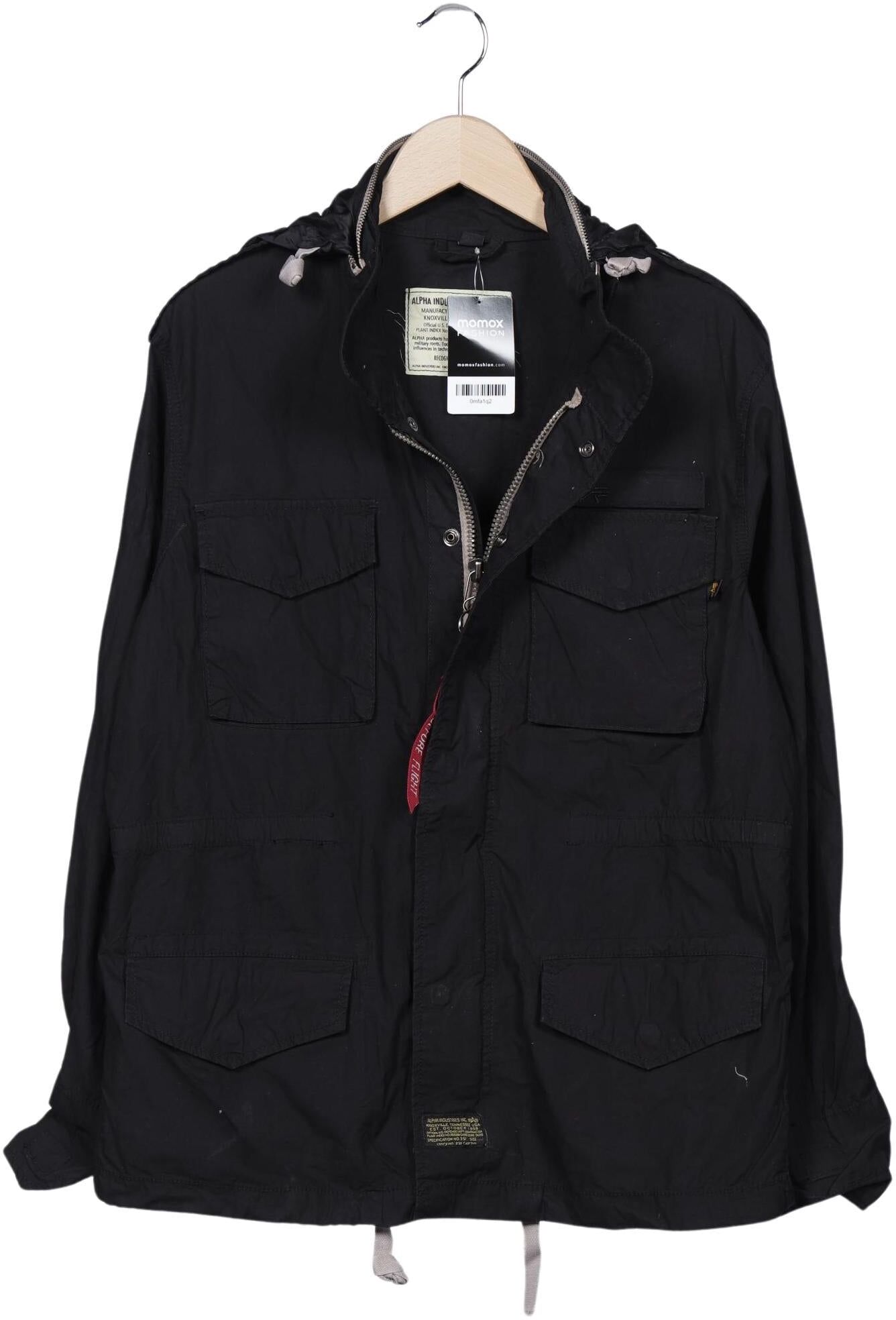Alpha industries Herren Jacke, Schwarz, Gr. L, Baumwolle - Second Hand