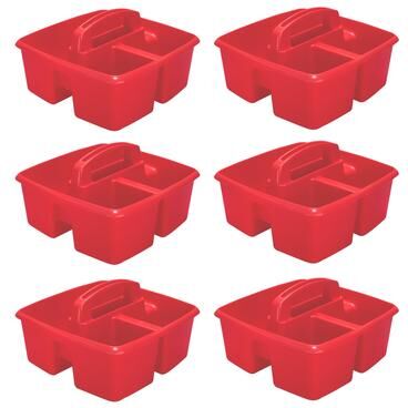 Storex Small Caddy, Red, Pack of 6