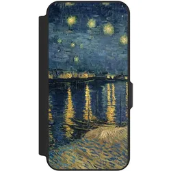 Nivocase Klapphülle für Samsung Galaxy S25 FE Handyhülle aus Kunst Leder NIVOflip schwarz Kunst Malerei (Samsung Galaxy S25 FE), Smartphone Hülle, Schwarz