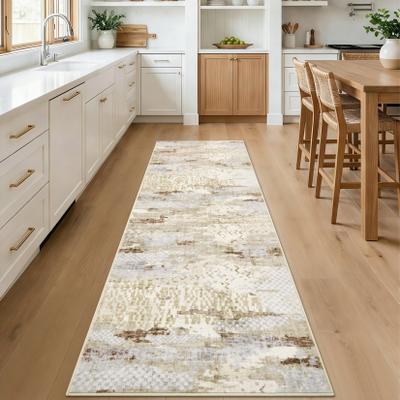 Garvee Boho Abstract Machine Washable Area Rug with Non-Slip Rubber Backing