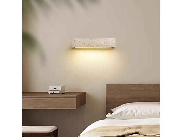 Lampe murale LED en pierre japonaise Wabi Sabi, applique murale en travertin naturel, pour chambre à coucher, salle à manger, balcon, cour, luminaires