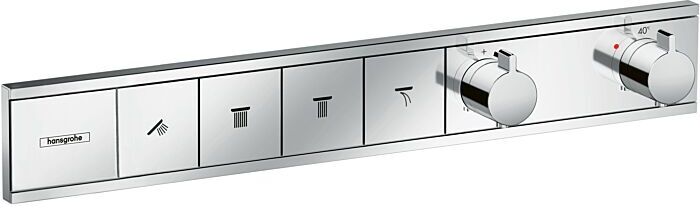 Hansgrohe RainSelect Fertigmontageset 15382000 chrom, Thermostat, 4x Verbraucher, Unterputz