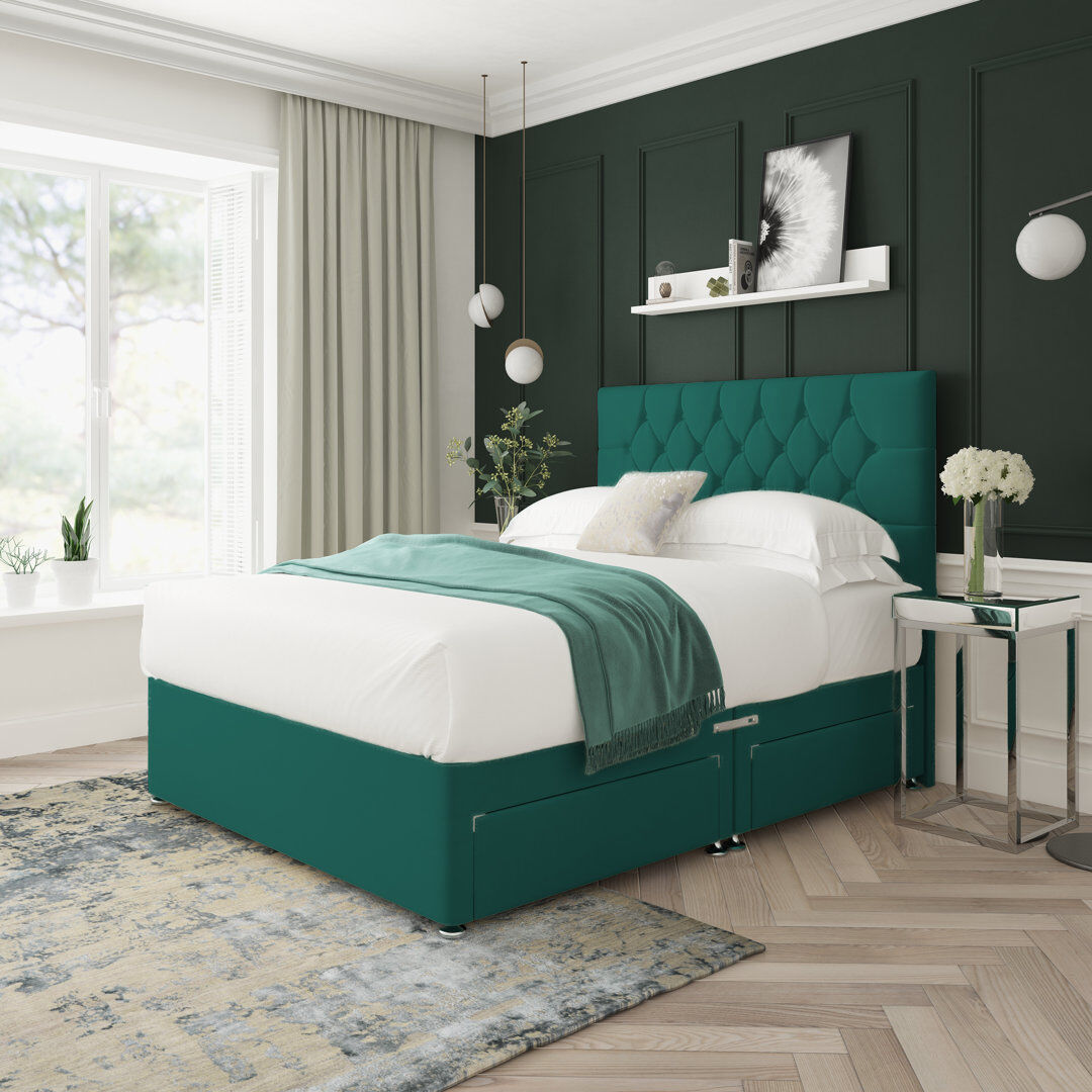 17 Stories Upholstered Bed Green Small Single (2'6)