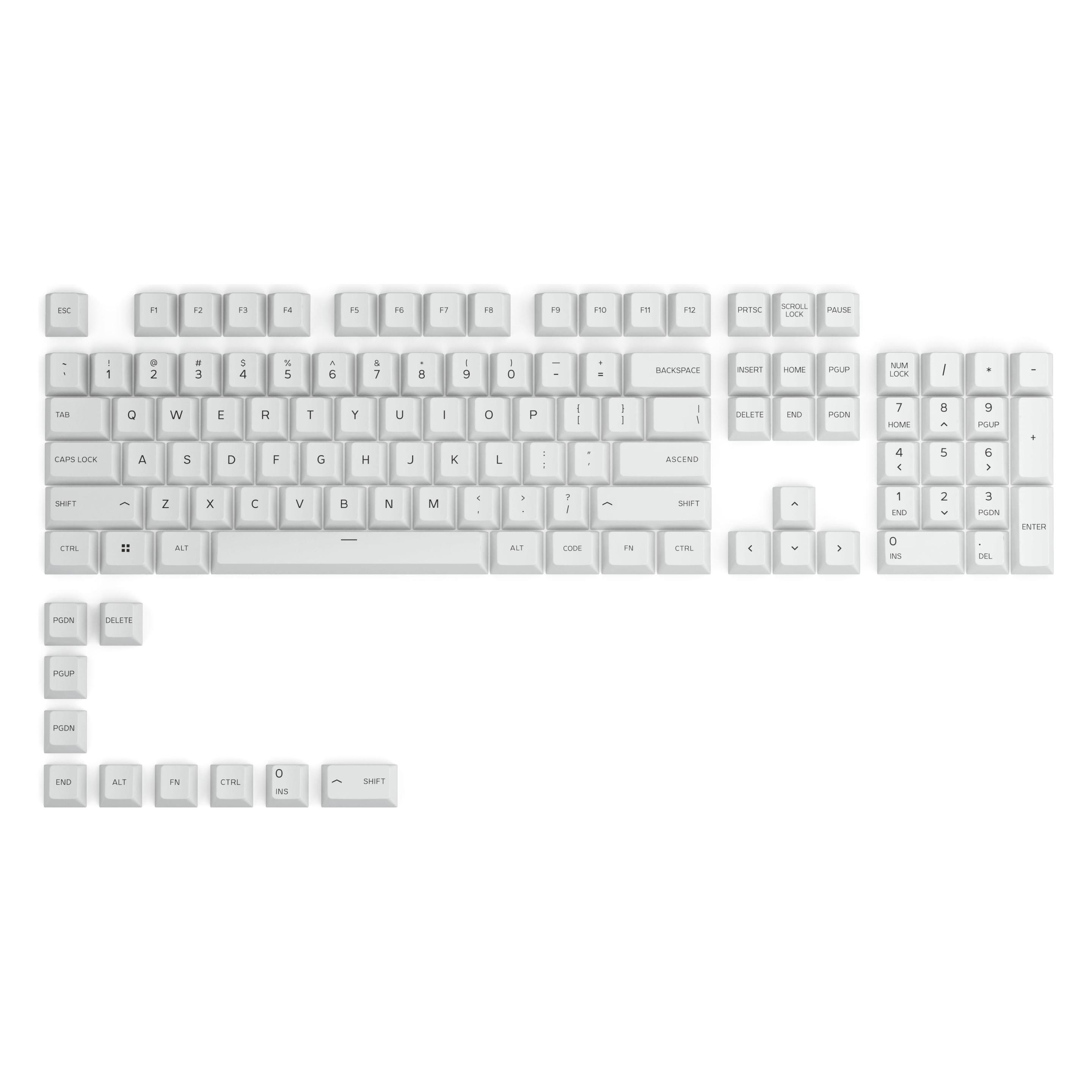 Glorious PC Gaming Race GPBT Keycaps - 115 PBT Tastenkappen, ISO, ES-Layout (GLO-KC-GPBT-W-ES)