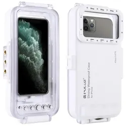 Puluz Wasserdichtes Gehäuse (45 m) für das iPhone: Für Unterwasserfotos und -videos (weiss) (Unterwassergehäuse), Kameraschutz, Weiss