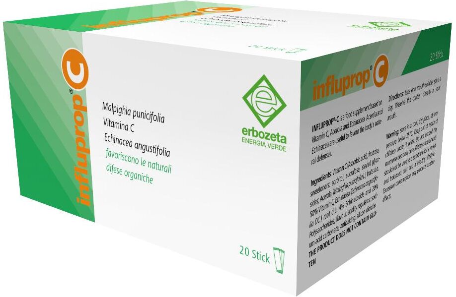 ERBOZETA SpA Influprop C 20 Stick Orosolubili - Integratore Alimentare per le Difese Immunitarie