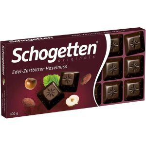 Schogetten Tafelschokolade Edel-Zartbitter, Haselnuss, 50% Kakaogehalt, 100g, 18 Stück
