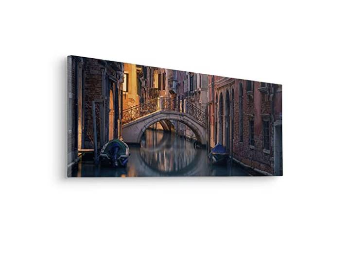 Komar Impression sur châssis en bois véritable - Night Cruise - Dimensions : 90 x 30 cm - Impression sur toile - Paysage pour salon\, chambre à coucher