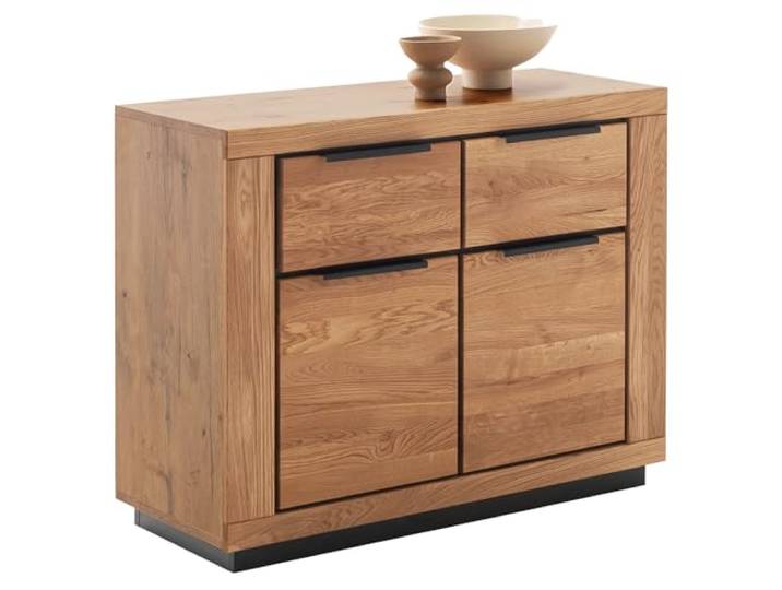 Sideboard Kommode 102cm in Eiche teilmassiv, Fronten Massivholz/Echtholz