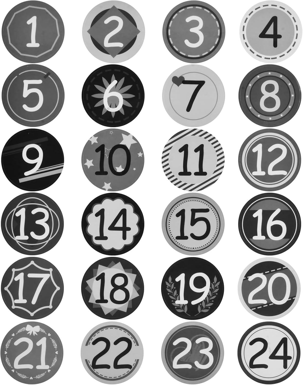 oCreon Adventskalender stickers met cijfers 1-24