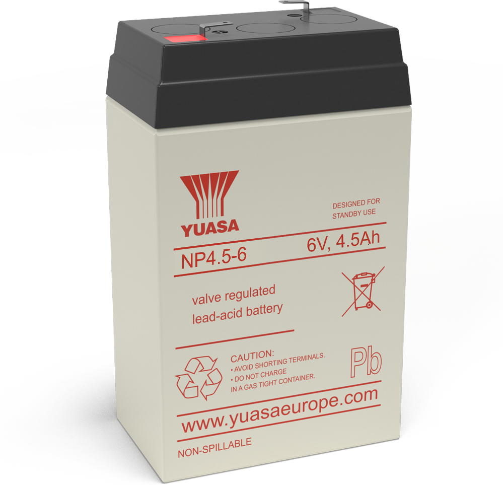 Yuasa NP4.5-6S VRLA Sealed Lead Acid Battery   1 Pack