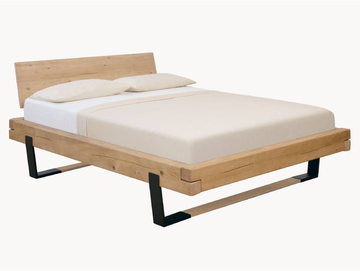 Balkenbett Tegora - Schnäppchen 2127-03367 - Fichte geölt - 140x200 cm - Holzkufen - ohne Kopfteil