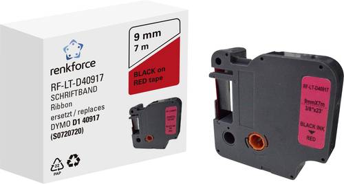 Renkforce RF-LT-D40917 Kompatibel ersetzt DYMO D1 - 40917 9mm Bandfarbe: Rot Schriftfarbe: Schwarz 7m