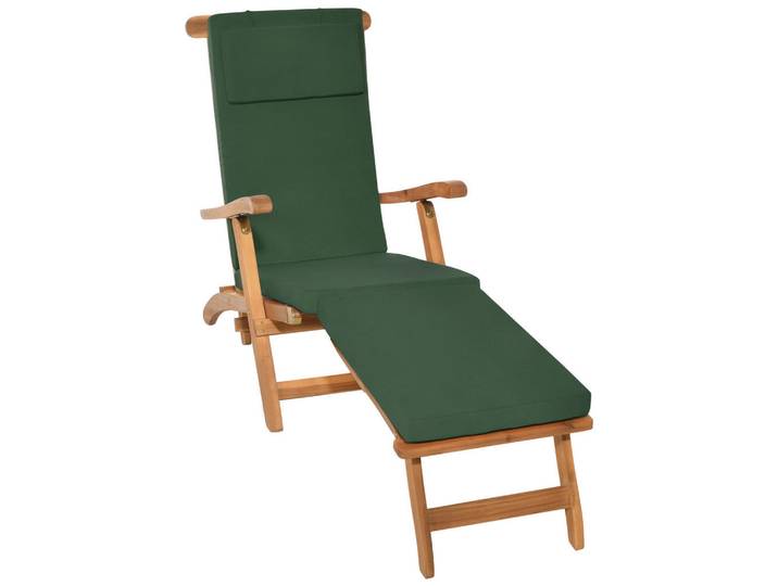 Beautissu Deckchairauflage Loftlux DC 175/45/5 cm Dunkelgrün, 45x5x175 cm, Gartenmöbel, Gartenpolster & Auflagen, Liegenauflagen