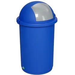 Mülleimer VAR Abfallbehälter Pushbin 50 L blau mit Einwurfklappe, aus Kunststoff, abnehmbares Kopfteil