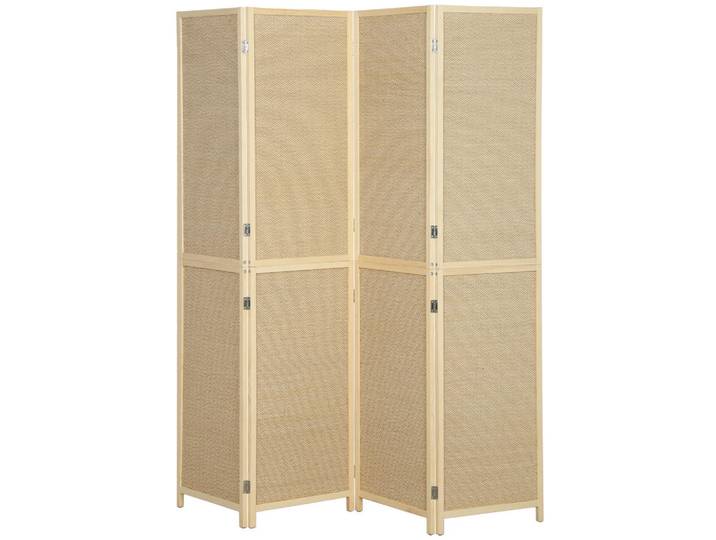 Homcom Paravent Bambus Kiefernholz Naturholz, Naturfarben, Holz, Echtholz,Bambus, einzeln stellbar, 1.7x180x180 cm, Wohnzimmer, Raumteiler, Paravents