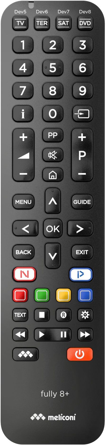 Telecomando tv Meliconi 808014 FULLY 8+ Black