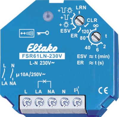 Eltako FSR61LN-230V draadloze schakelactor voor inbouwmontage met 2000 W schakelvermogen