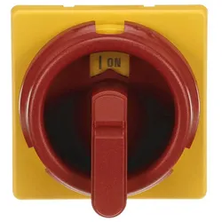 ABB OZ331SPRY Rundgriff rot-gelb Wellen-ø 6 mm IP65 für Lasttrennschalter Trägerplatten und DIN-Schienenmontage 1SCA113097R1001