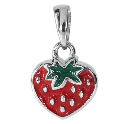 Kettenanhänger OSTSEE-SCHMUCK "- Erdbeere - Silber 925/000 -" Gr. 14, silber (silber 925, silberfarben, weiß), Schmuckanhänger, Damen, Silber 925 (Sterlingsilber), Kettenanhänger