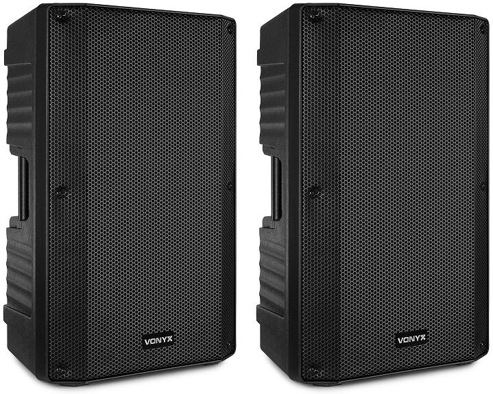 Pack 2x Colunas Amplificada + Passiva 15" BLUETOOTH/USB 1000W (VSS150S) - VONYX