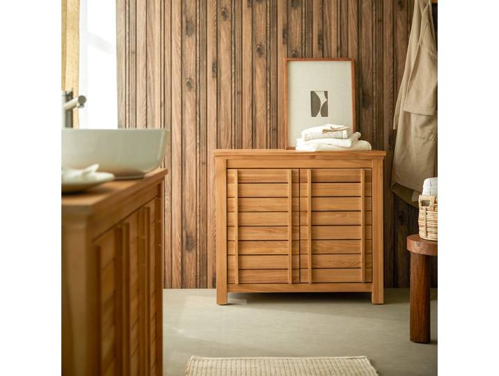 Aufbewahrungsmöbel aus massivem Teakholz 90 cm - Natur - Teak