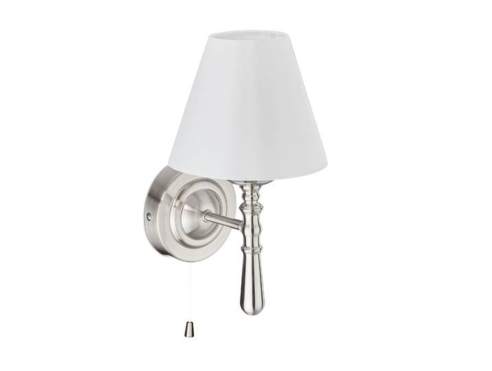 Wandlampe mit Schirm Weiss-Silber