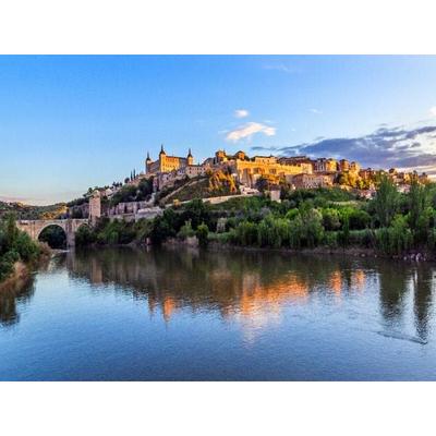 CALVENDO Puzzle Der Alcázar von Toledo - im Spiegel des Flusses Tajo | 1000 Teile Lege-Größe 64x48cm Foto-Puzzle für glückliche Stunden, Sonstige von