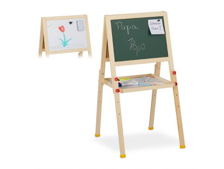 Relaxdays Tableau droit enfant avec tableau blanc