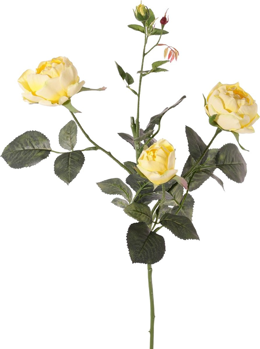 Top Art Kunstbloem Ariana Roos - Geel - Hoogte: 73 cm