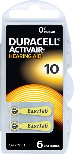 Duracell Hörgerätebatterie ZA10 1.45V 6 St. 90 mAh Zink-Luft Activair 10