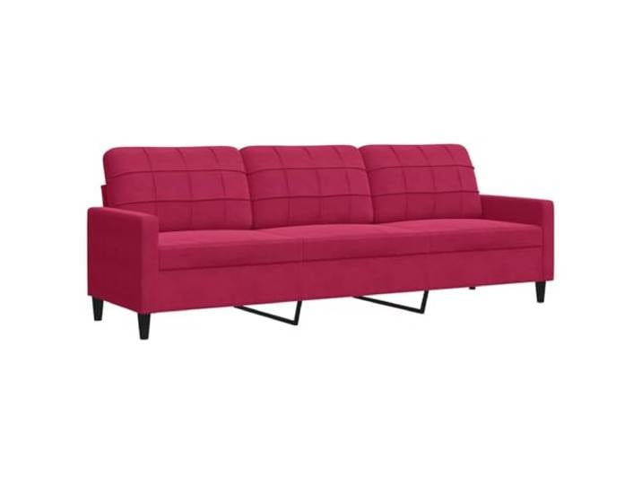 Todiikf 3-Sitzer Sofa Samt Weinrot Modernes Polstersofa Couch 226 cm Weiches Samt-Polstersofa in Weinrot mit Metallgestell für Wohnzimmer, dick gepolstert für Entspannung und Lesen.
