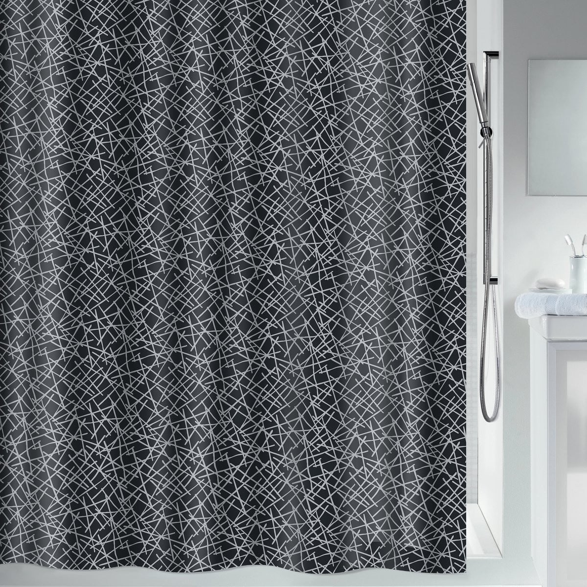 Spirella Douchegordijn Anti-Schimmel - Waterdicht Polyester Douchegordijn voor de Badkamer