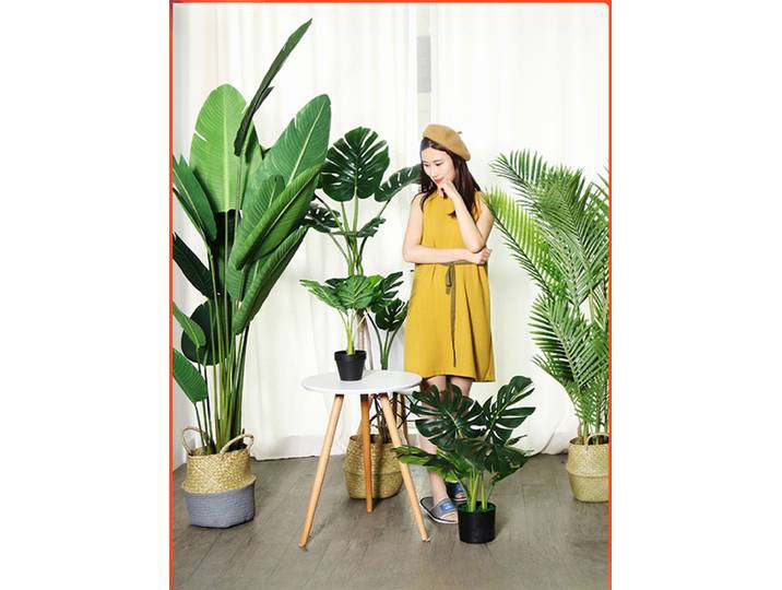 Grande plante verte artificielle voyageur banane bionique faux arbre en Pot ornement décoratif Simulation décor pour la maison/bureau
