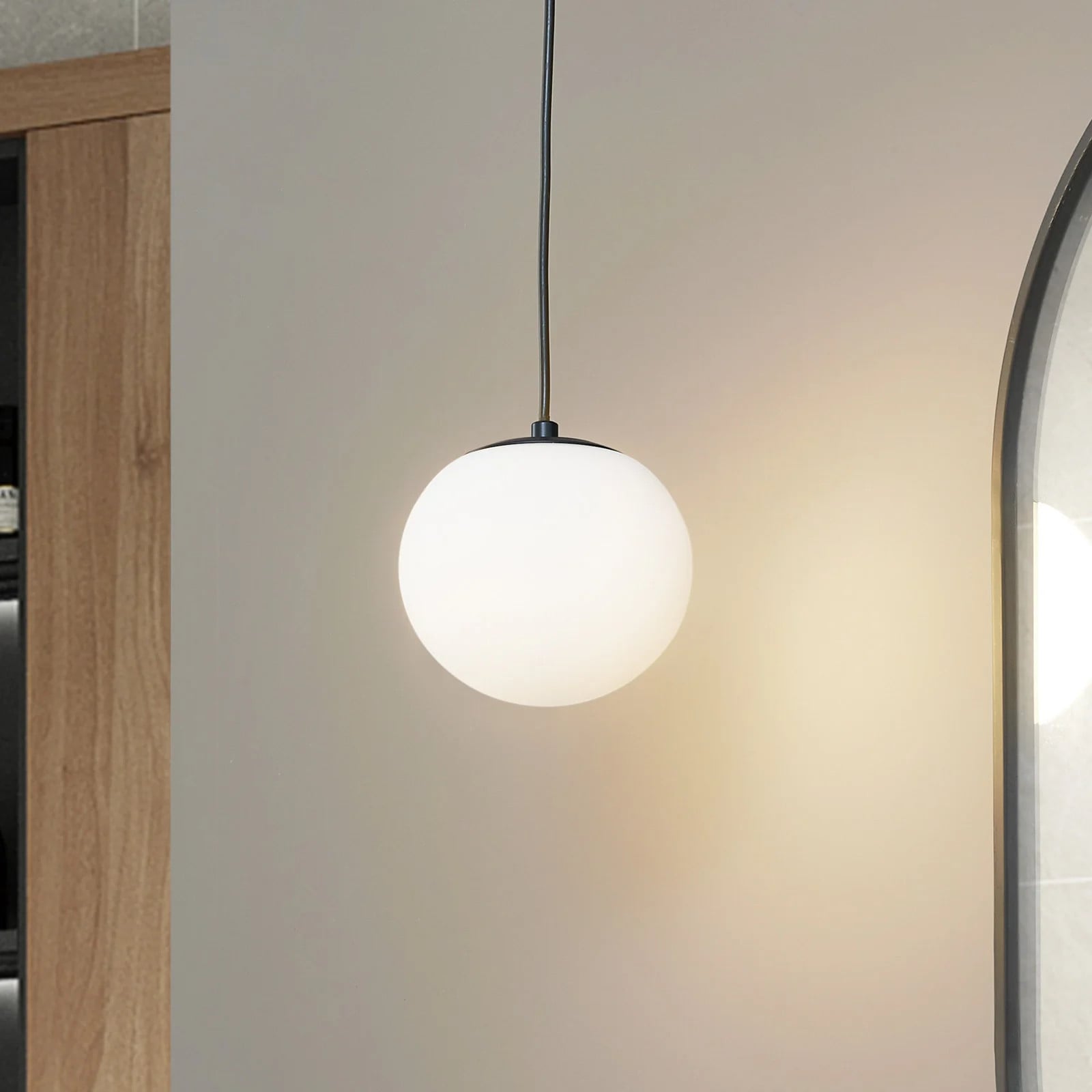 Lucande Bidolo Hanglamp - Modern Glas en Metaal - IP44 - Geschikt voor Badkamer - Dimbaar
