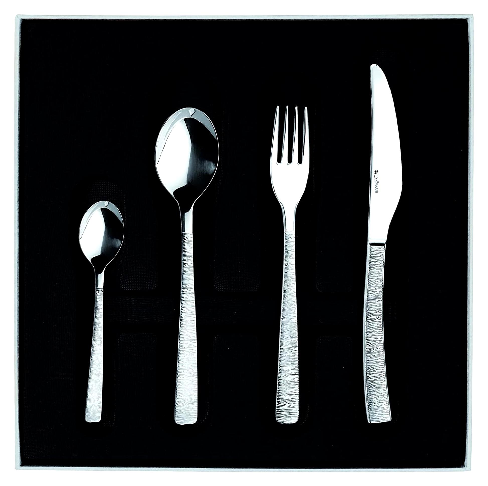 Besteckset 24-teilig mit Kasten, matt, aus einem Block