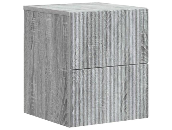 LMTYOENFG Wandmontierter Nachttisch Graues Sonoma 33x34,5x40 cm Kompakte Hängekonsole fürs Schlafzimmer mit 2 Schubladen bietet Stauraum und hält Bodenflächen frei.