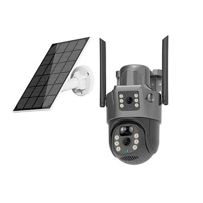 4-Megapixel-WLAN-Überwachungskamera, solarbetrieben, 360°-Drehung, Fernzugriff, Nachtsicht, IP65 wasserdicht
